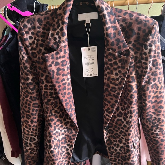 Zara Brown Leopard Print Blazer and pants suit - Picture 3 of 7